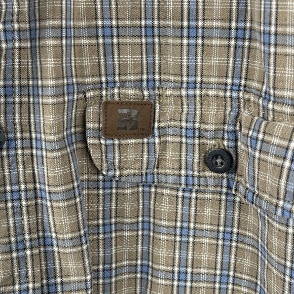 Riggs Workwear by Wrangler Men’s Shirt Short sleeve XL Brown Plaid Cotton - Picture 5 of 8